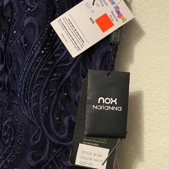XS navy blue long dress for sale. New dress with tags. - Picture 9 of 9